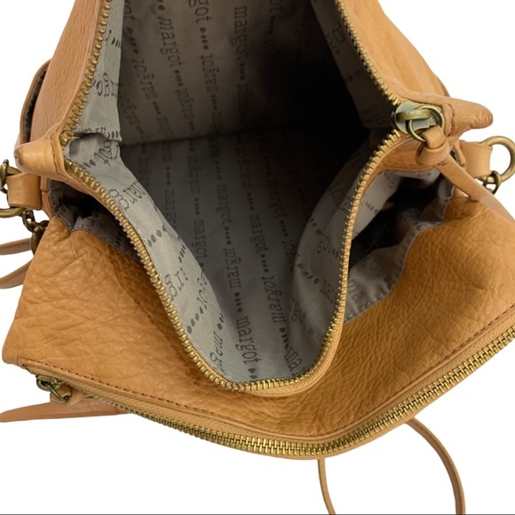 Anthropologie Margot Tan Brown Pebbled Leather Purse Women’s - Picture 7 of 14